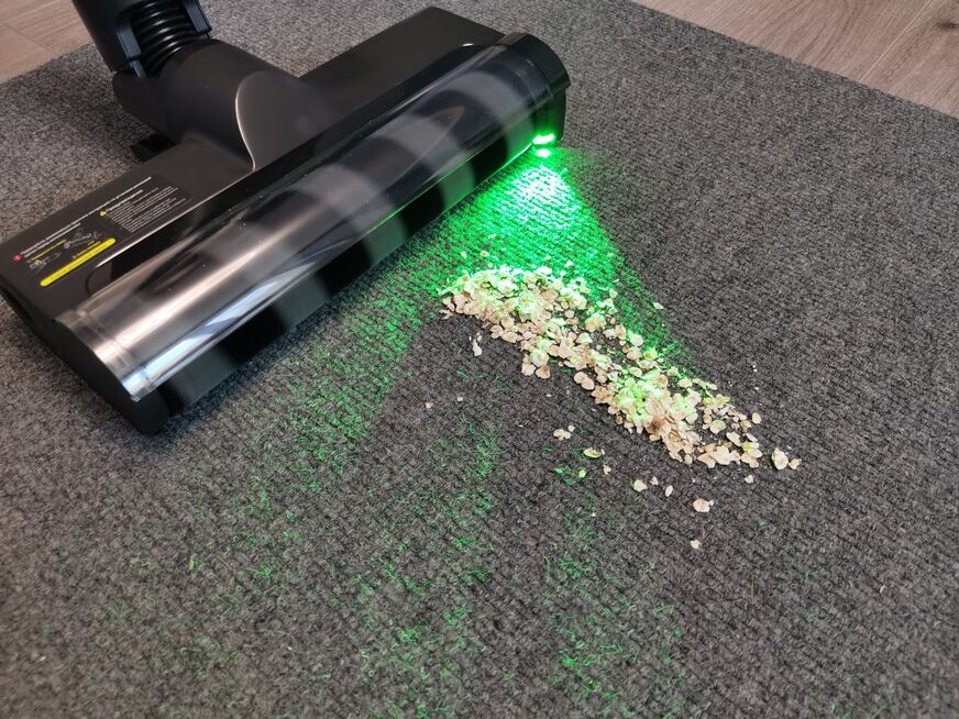 Deerma T30W уборка овсяных хлопьев на ковре с коротким ворсом